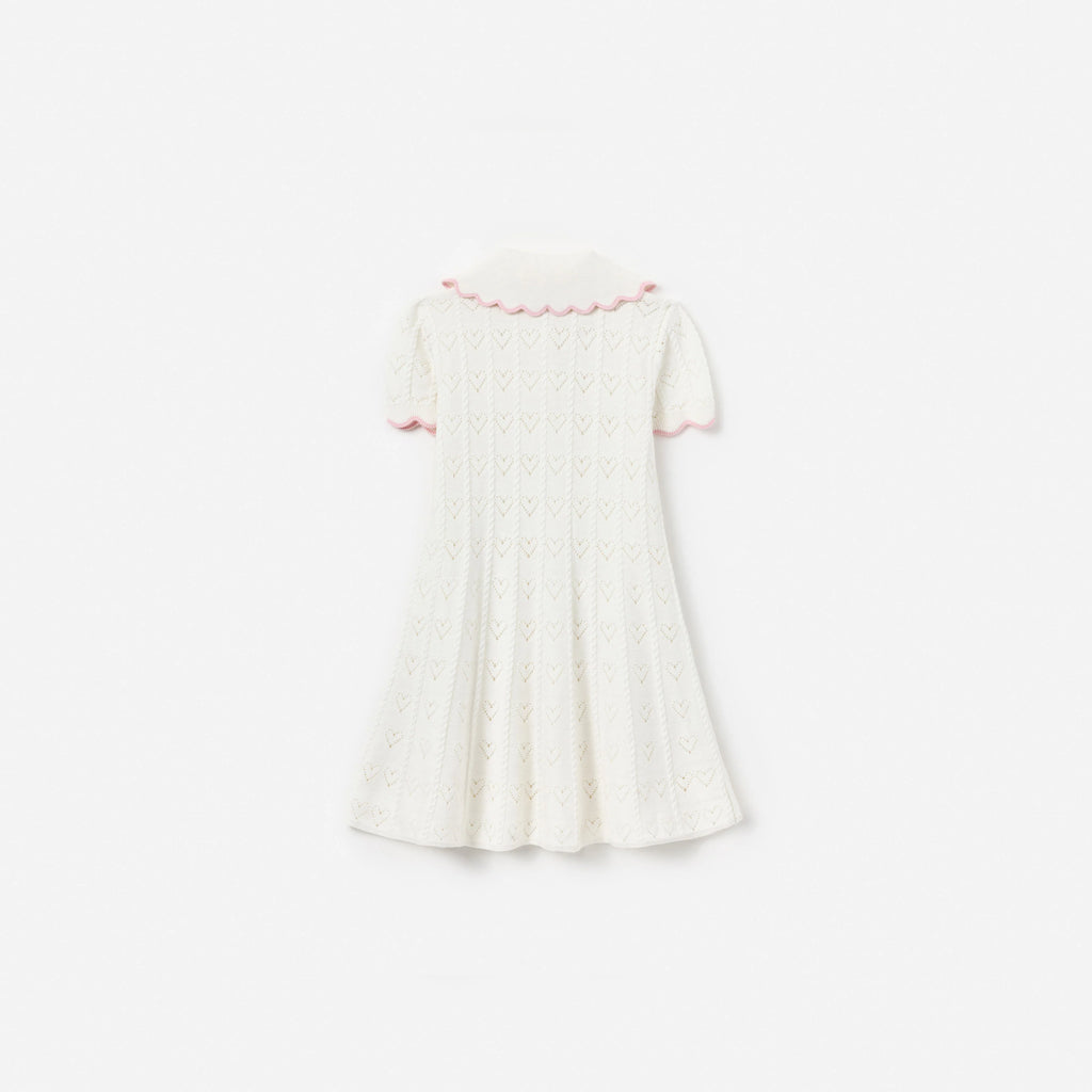 Cream Heart Knit Dress