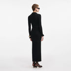 Black Ribbed Knit Maxi Dress