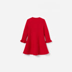 Red Flower Trim Dress