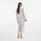 White Floral Lace Midi Dress