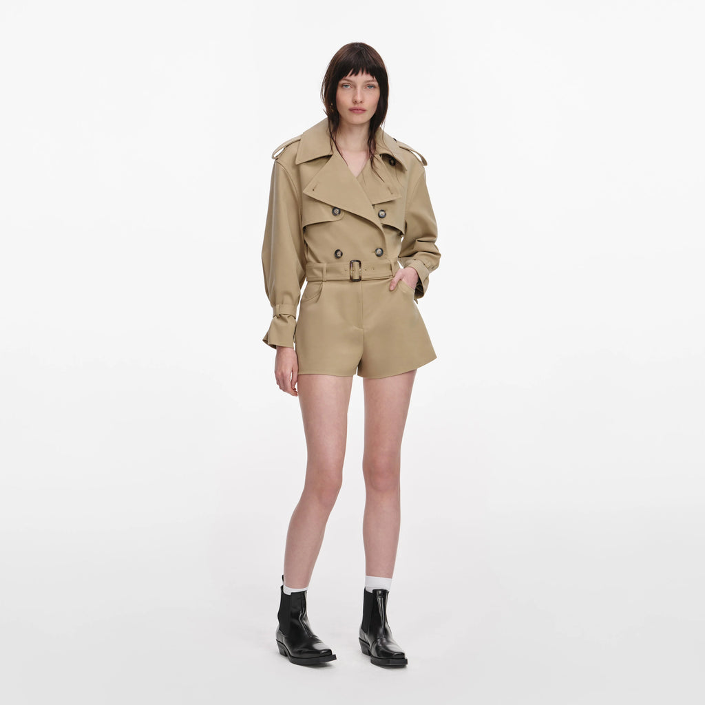 Beige Cotton Playsuit