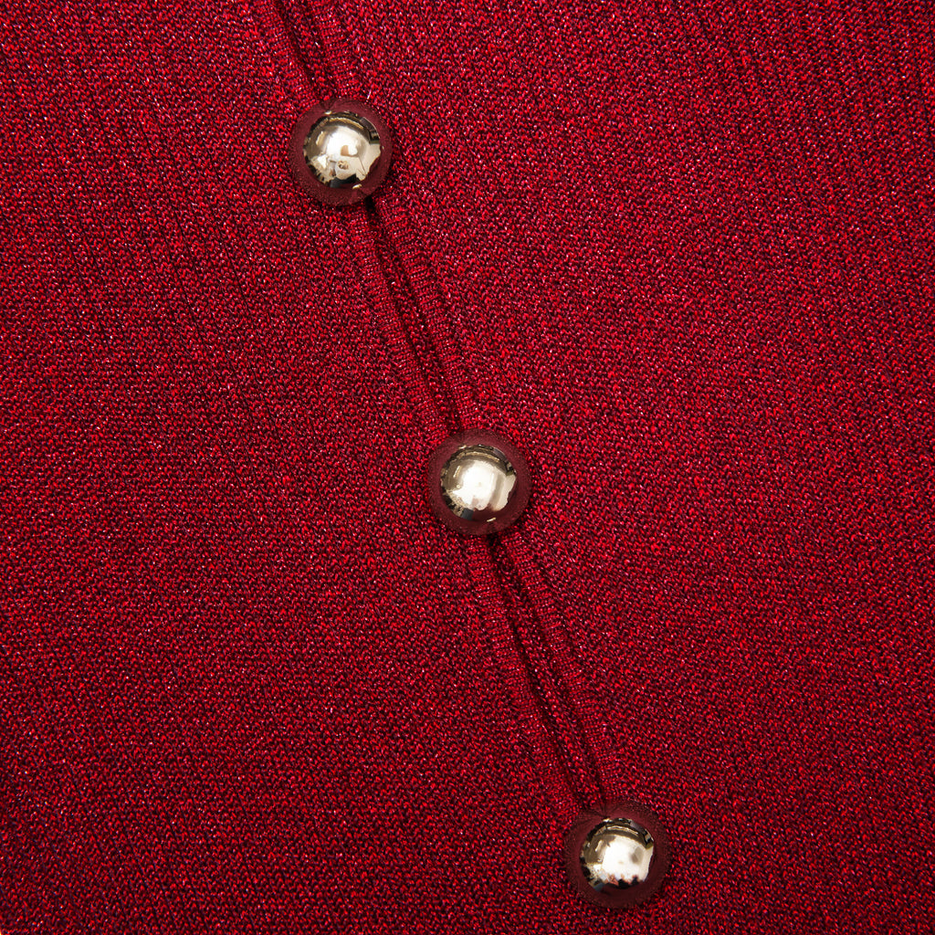 Red Lurex Knit Maxi Dress