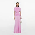 Pink Jersey Gathered Maxi Dress