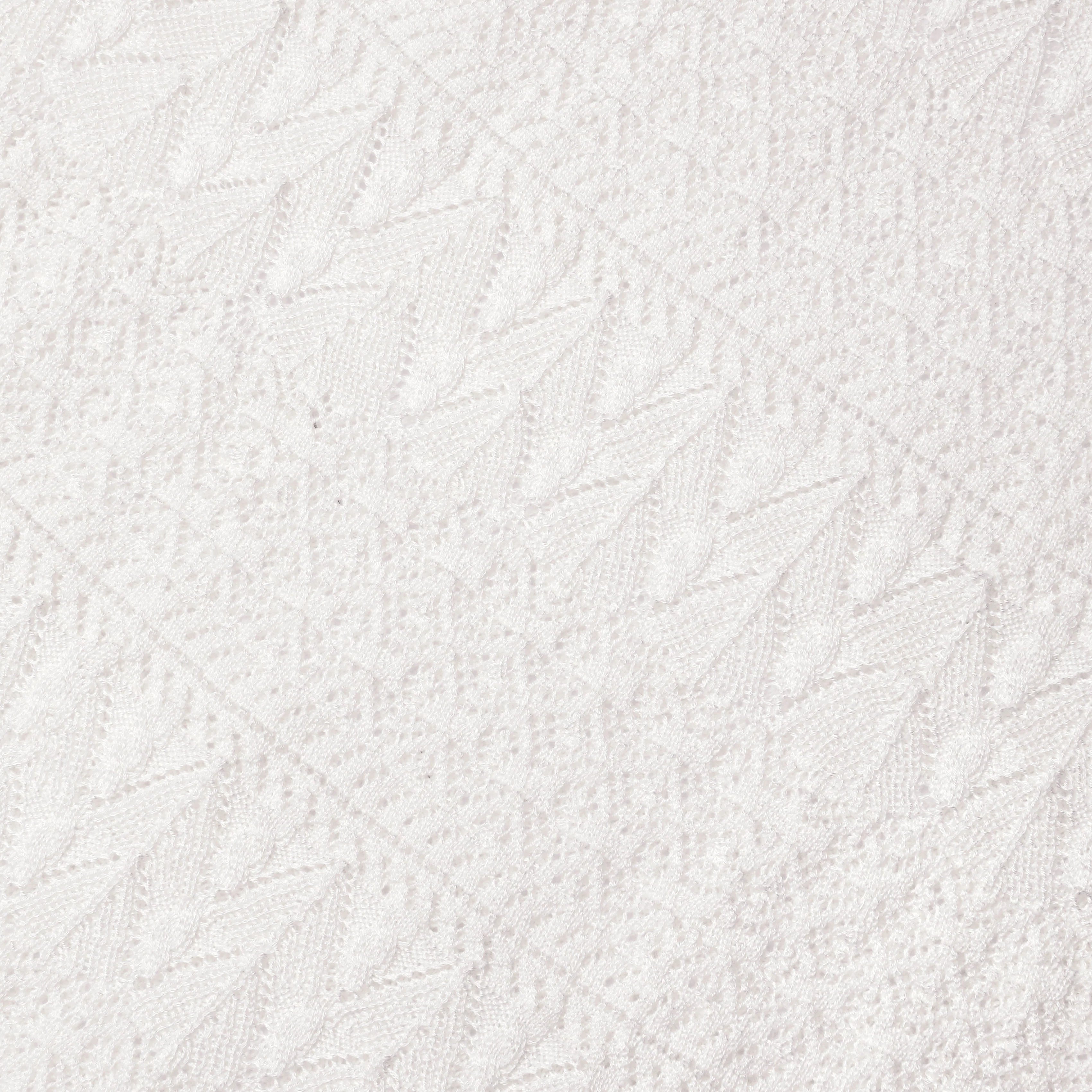 White Pointelle Knit Midi Skirt