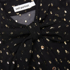 Black And Gold Tie Neck Maxi Dress
