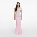 Pink Sequin Boucle Maxi Dress