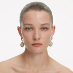 Gold Hoop Crystal Cluster Earrings