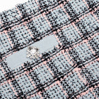 Blue Check Knit Mini Skirt