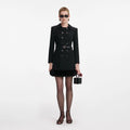 Black Wool Double Breasted Mini Dress