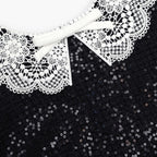 Black Sequin Boucle Mini Dress