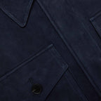 Navy Suede Oversized Jacket