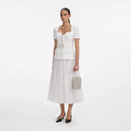 White Crepe Chiffon Midi Dress