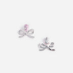 Pink Crystal Bow Earrings