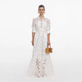 White Lace Collared Maxi Dress