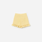 Yellow Pointelle Knit Shorts