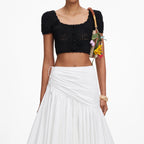 Black Crochet Knit Crop Top