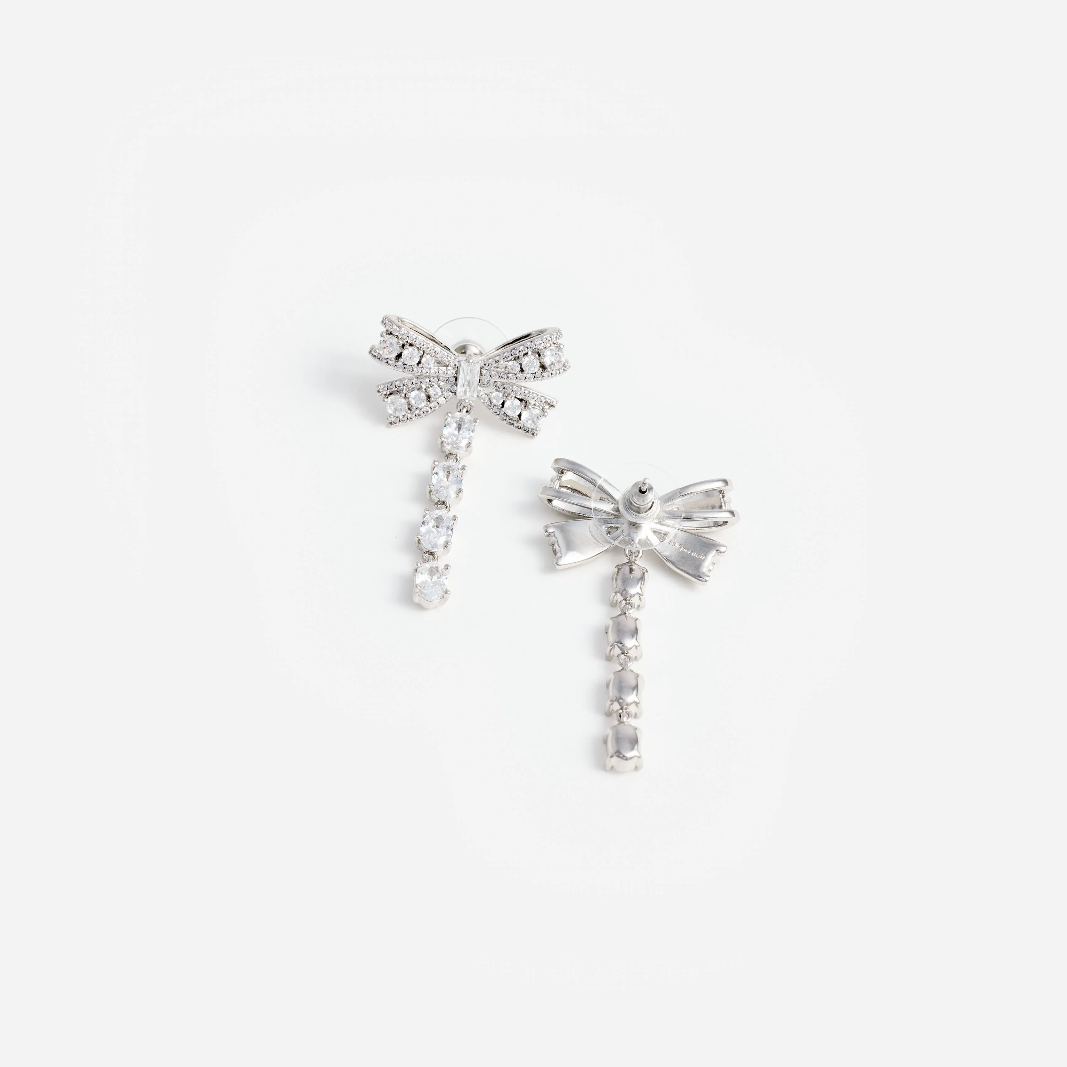 Crystal Bow Droplet Earrings