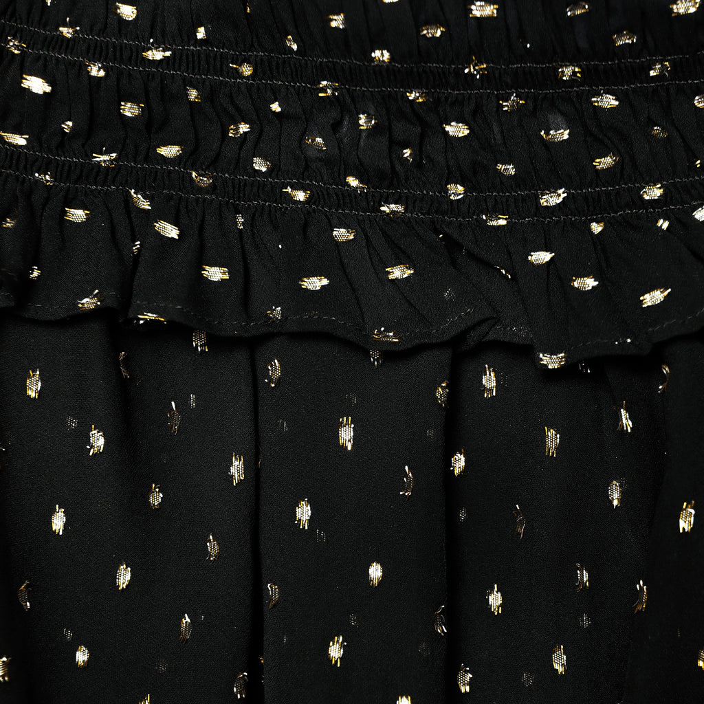 Black And Gold Chiffon Top