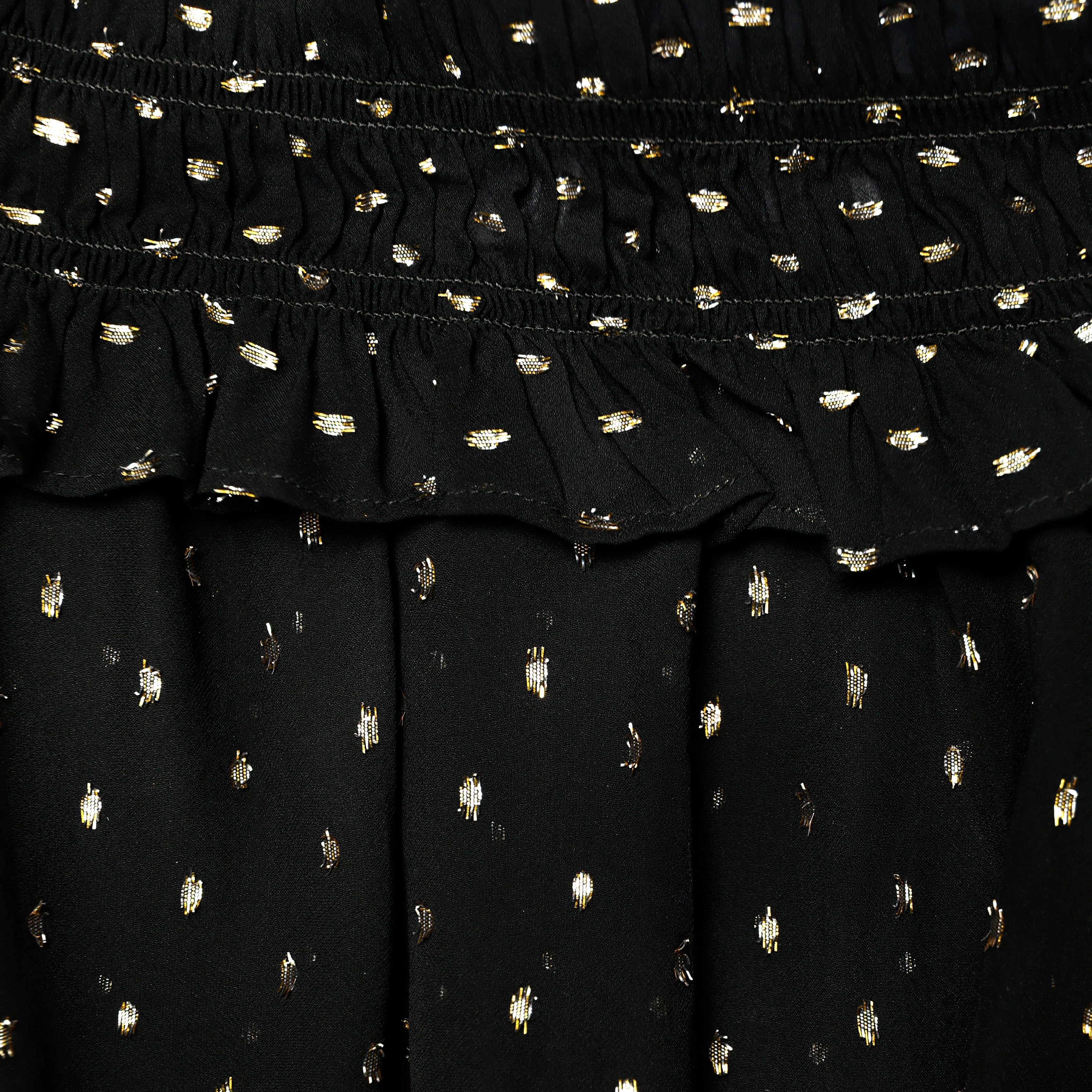 Black And Gold Chiffon Top