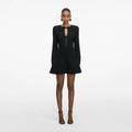 Black Sequin Knit Mini Dress