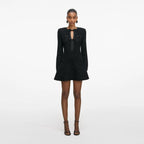 Black Sequin Knit Mini Dress