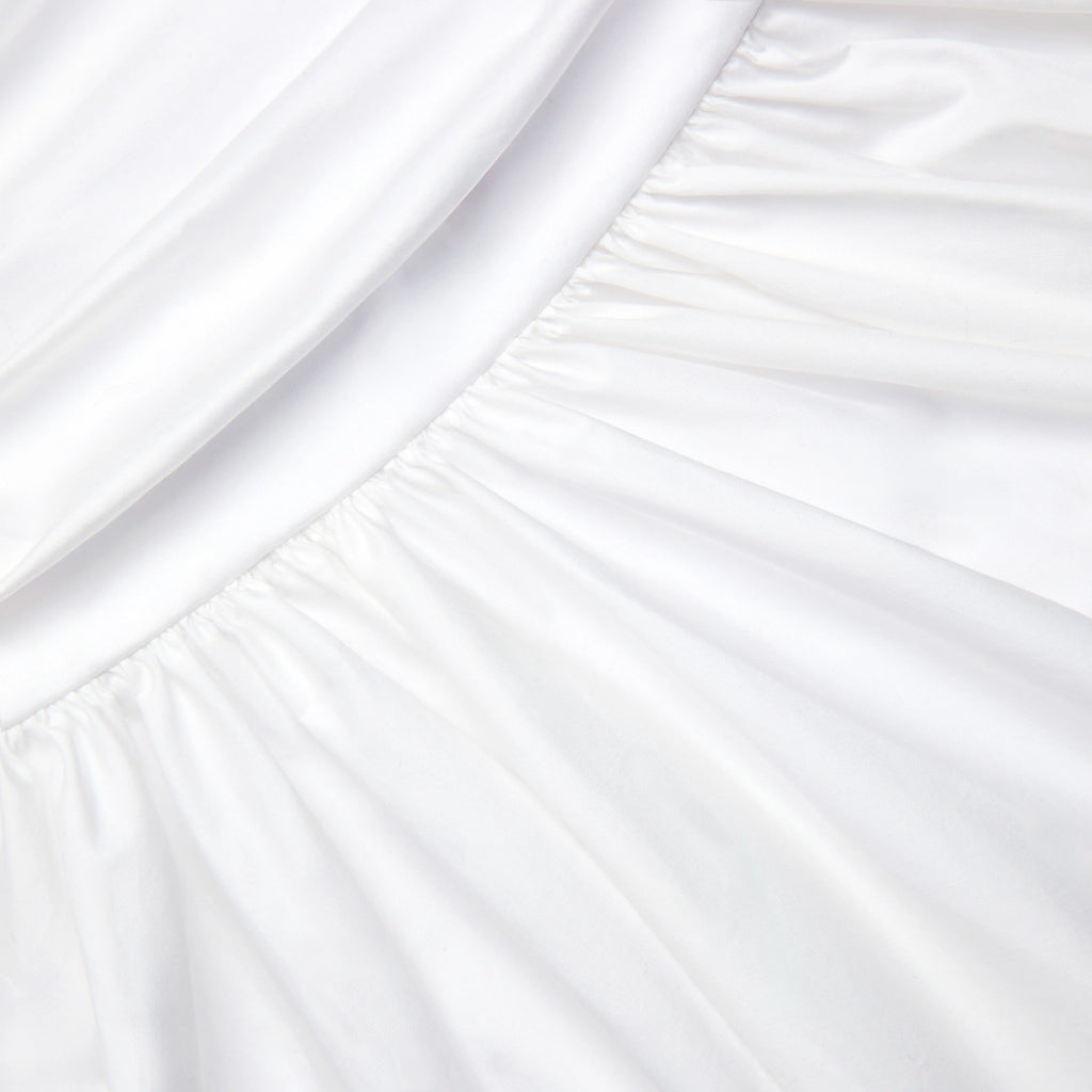 White Cotton Asymmetric Midi Skirt