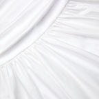 White Cotton Asymmetric Midi Skirt