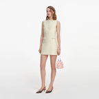 Yellow Taffeta Bow Mini Dress