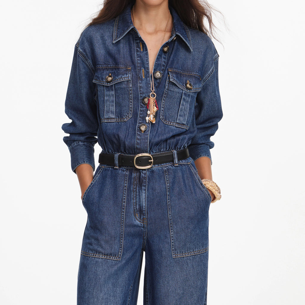 Denim Relaxed Fit Jumpsuit