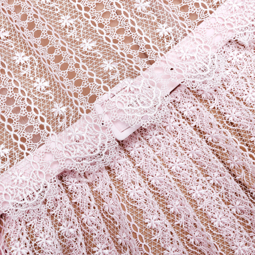 Pink Organza Lace Maxi Dress