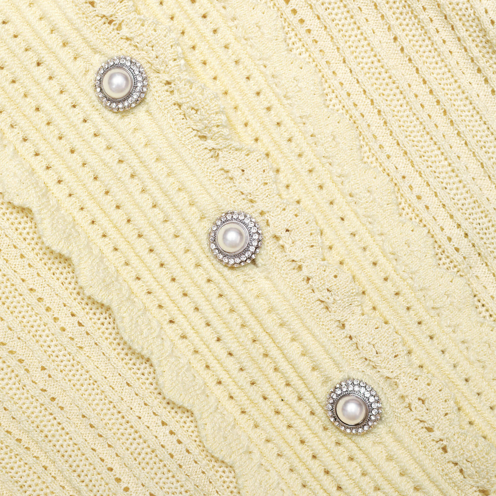 Yellow Pointelle Cardigan