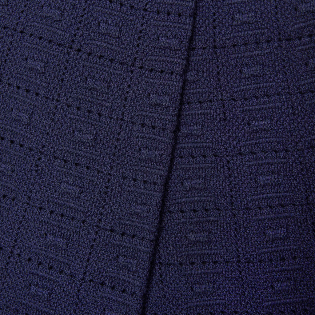 Navy Pointelle Knit Trousers