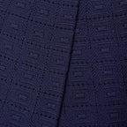 Navy Pointelle Knit Trousers