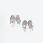 Crystal Embellished Bow Earrings