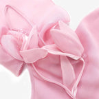 Pink Georgette Flower Maxi Dress
