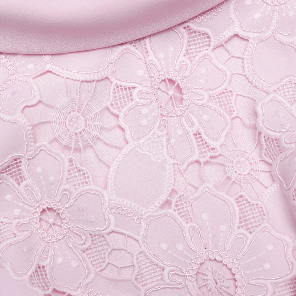 Pink Lace Scoop Back Midi Dress