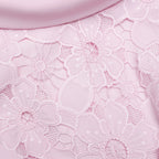 Pink Lace Scoop Back Midi Dress