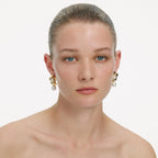Gold Flower Pearl Earrings