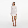 White Open Back Knitted Mini Dress