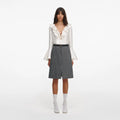 Cream Taffeta Ruffle Top