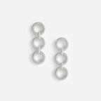 Crystal Link Three Tiered Earrings