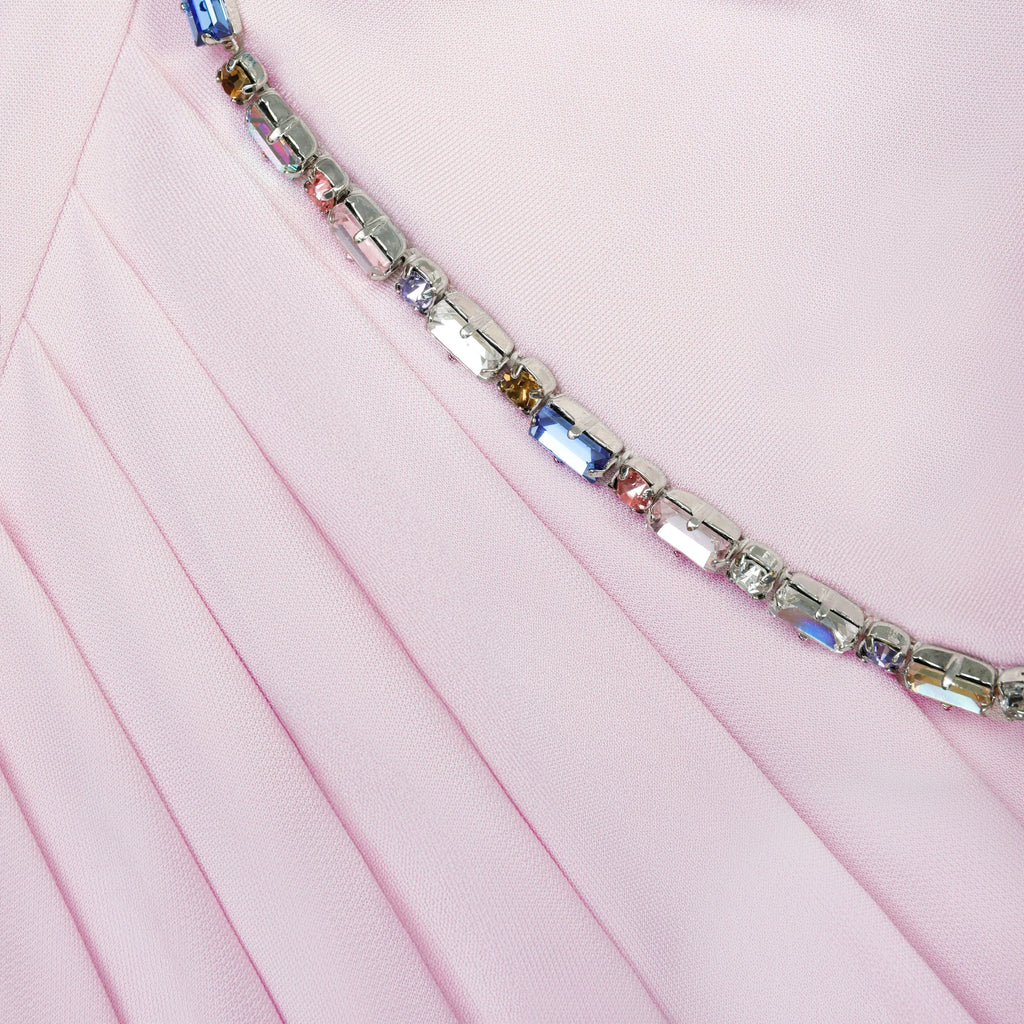 Pink Jersey Drape Maxi Dress