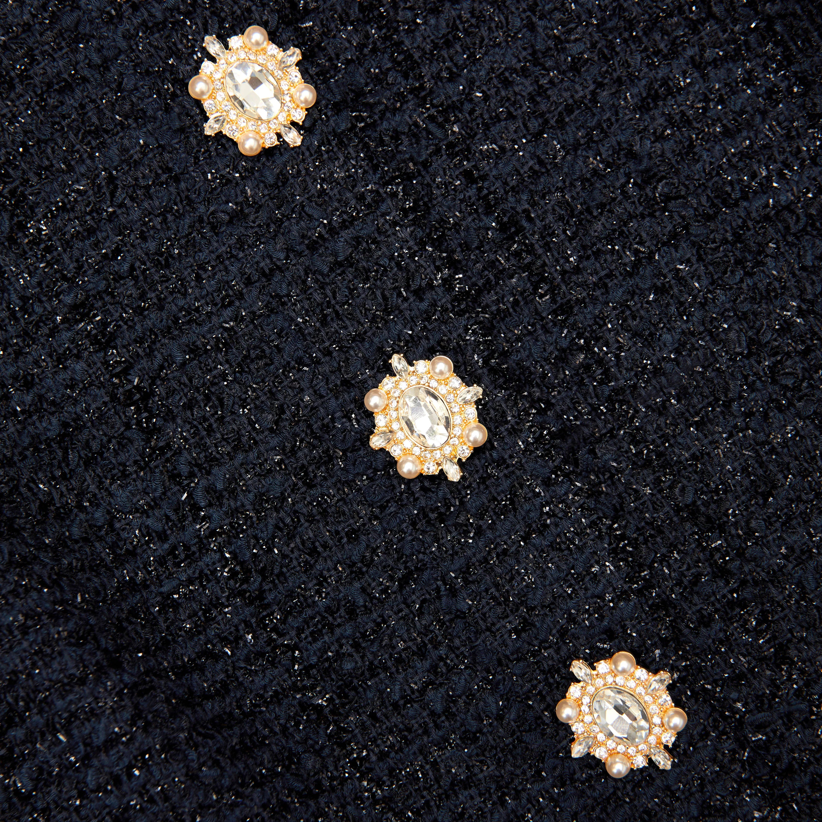 Navy Boucle Mini Dress