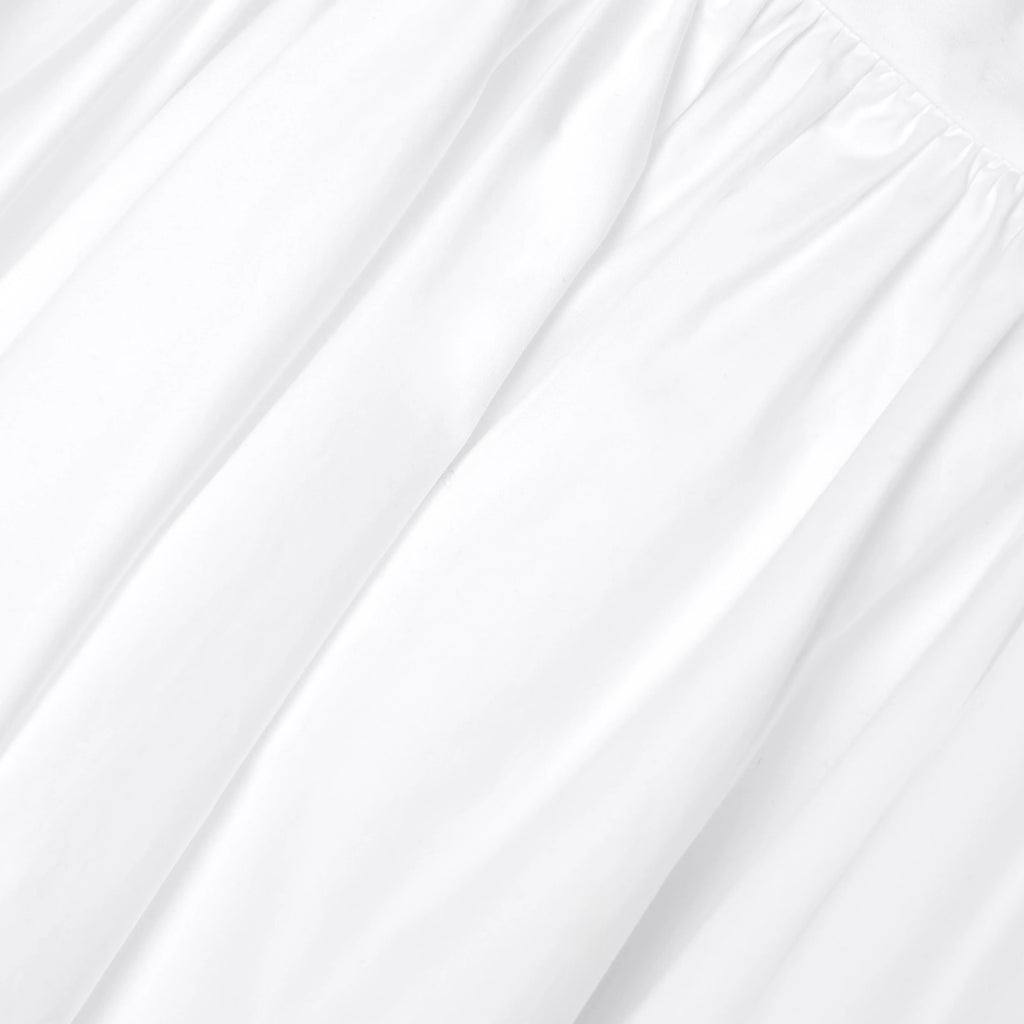White Cotton Poplin Midi Skirt