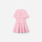 Pink Knitted Cape Dress