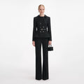 Black Wool Double Breasted Jumpsuit