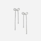 Crystal Droplet Bow Earrings