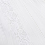 White Knit Lace Insert Midi Dress