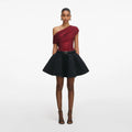 Burgundy Rhinestone Drape Top