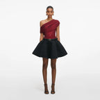 Burgundy Rhinestone Drape Top